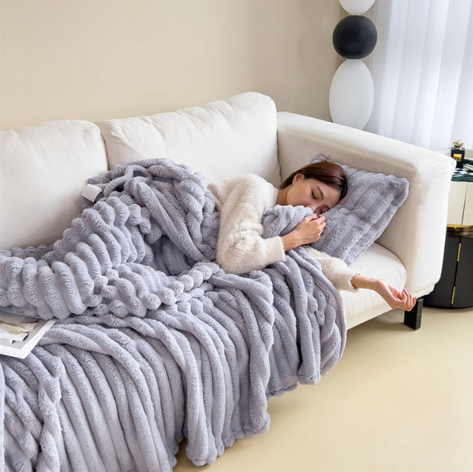 SOFT WIND BUBBLE VALVET BLANKET WARM