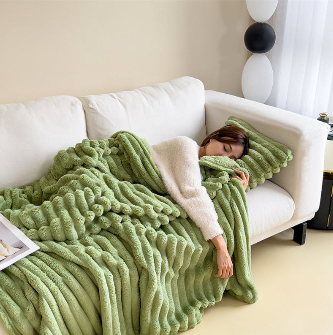 SOFT WIND BUBBLE VALVET BLANKET WARM