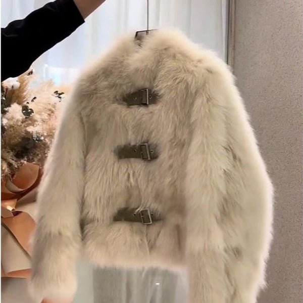 Fur Coat New Fashion Women's Short Stand Collar