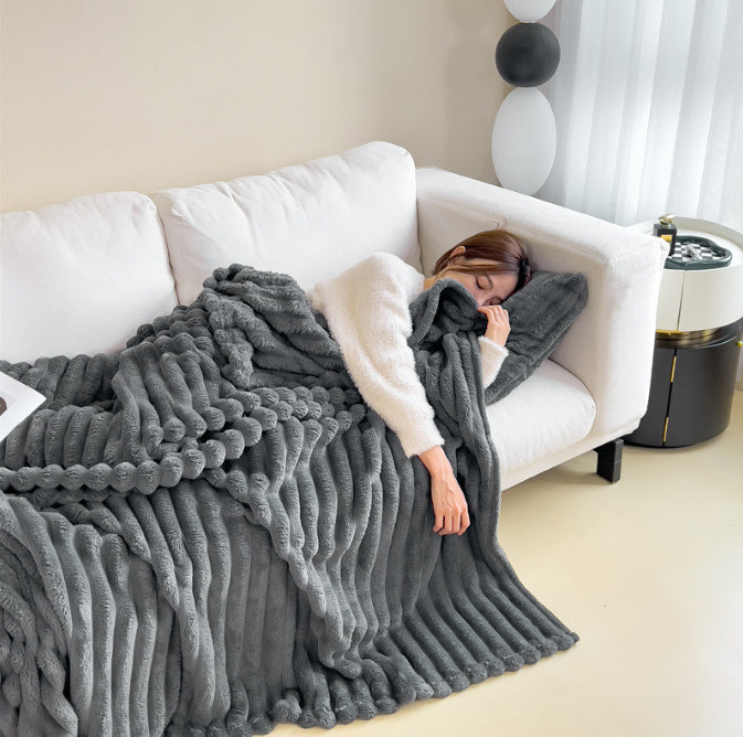 SOFT WIND BUBBLE VALVET BLANKET WARM