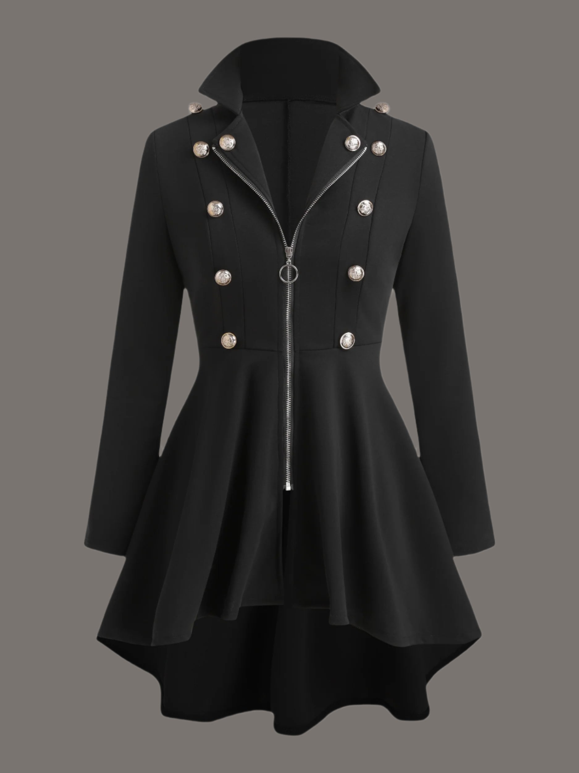 ✨ KK BRAND | BLACK COAT STYLE COTTON JACKET – SPRING / FALL ZIP-UP FRONT | MICRO STRETCH FABRIC  | 2025