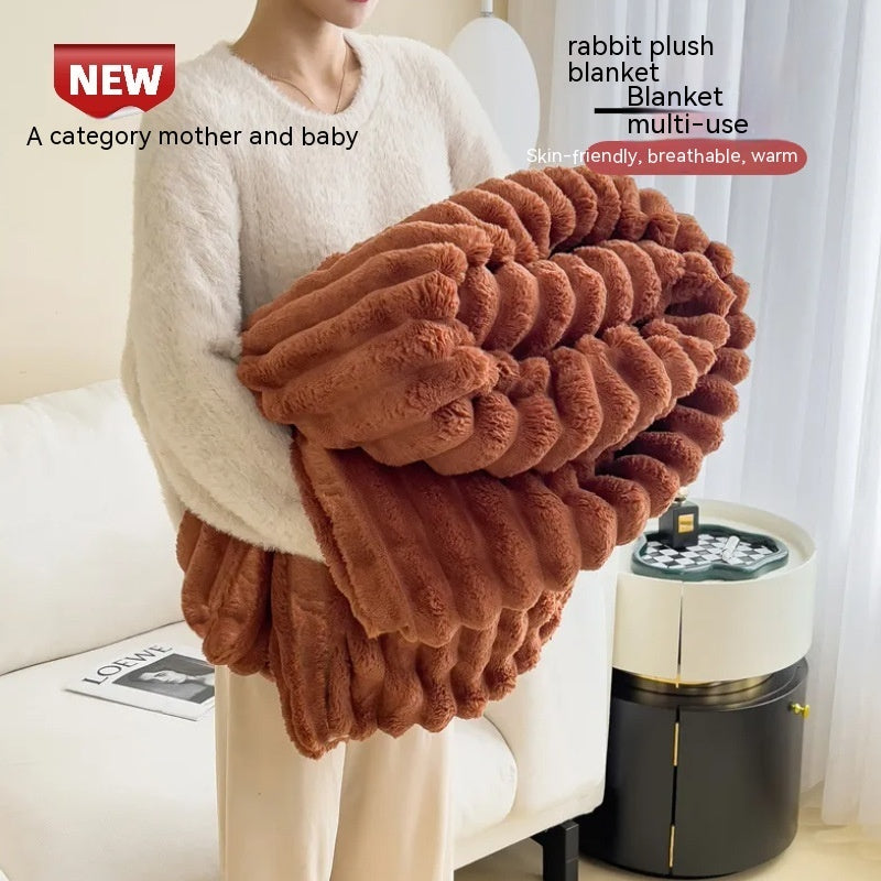 SOFT WIND BUBBLE VALVET BLANKET WARM