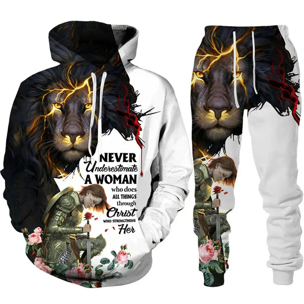 ✨ KK BRAND | 3D TIGER PRINT HOODED TRACKSUIT FOR MEN | HIGH-DEFINITION DIGITAL PRINT | FLEECE COMFORT | AUTUMN/WINTER | 2025