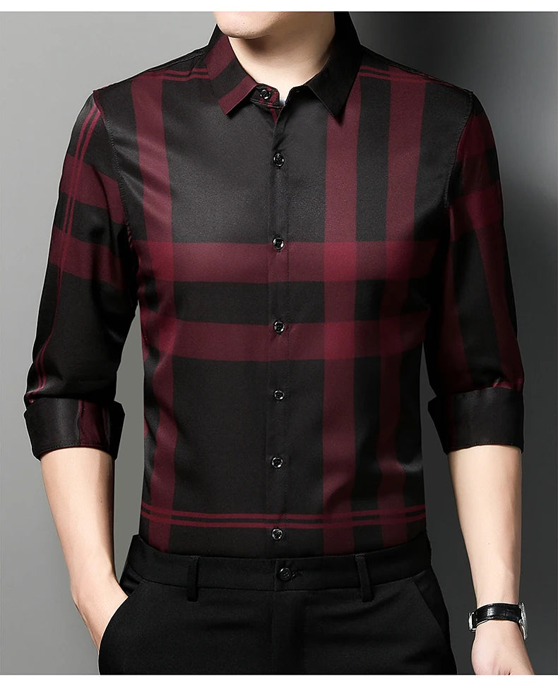 ✨ BY KK BRAND MEN’S STRIPED CHECKERED SHIRT – ALL SEASONS  SHARP BROADCLOTH TEXTURE | MODERN CHECKERED STYLE | 2025