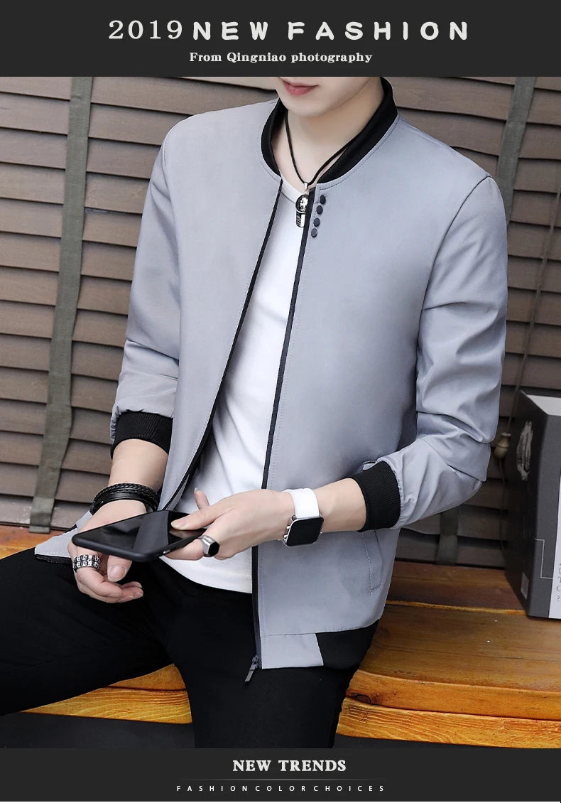 🧥 KK BRAND: Men’s Soft Blend Zip-Up Jacket – Smart Style for Spring  Autumn 2025🧥