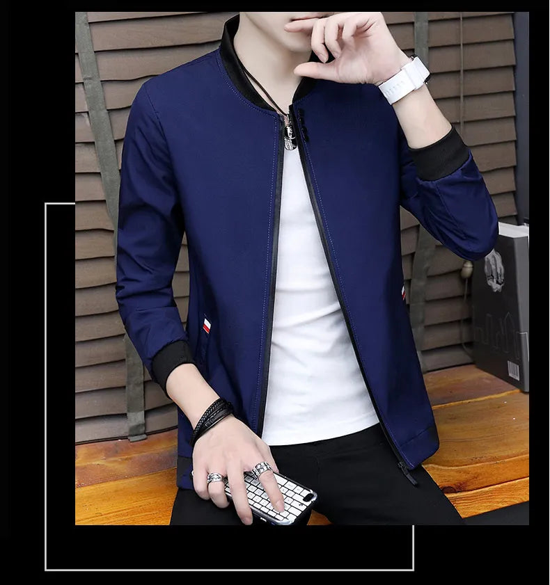 🧥 KK BRAND: Men’s Soft Blend Zip-Up Jacket – Smart Style for Spring  Autumn 2025🧥