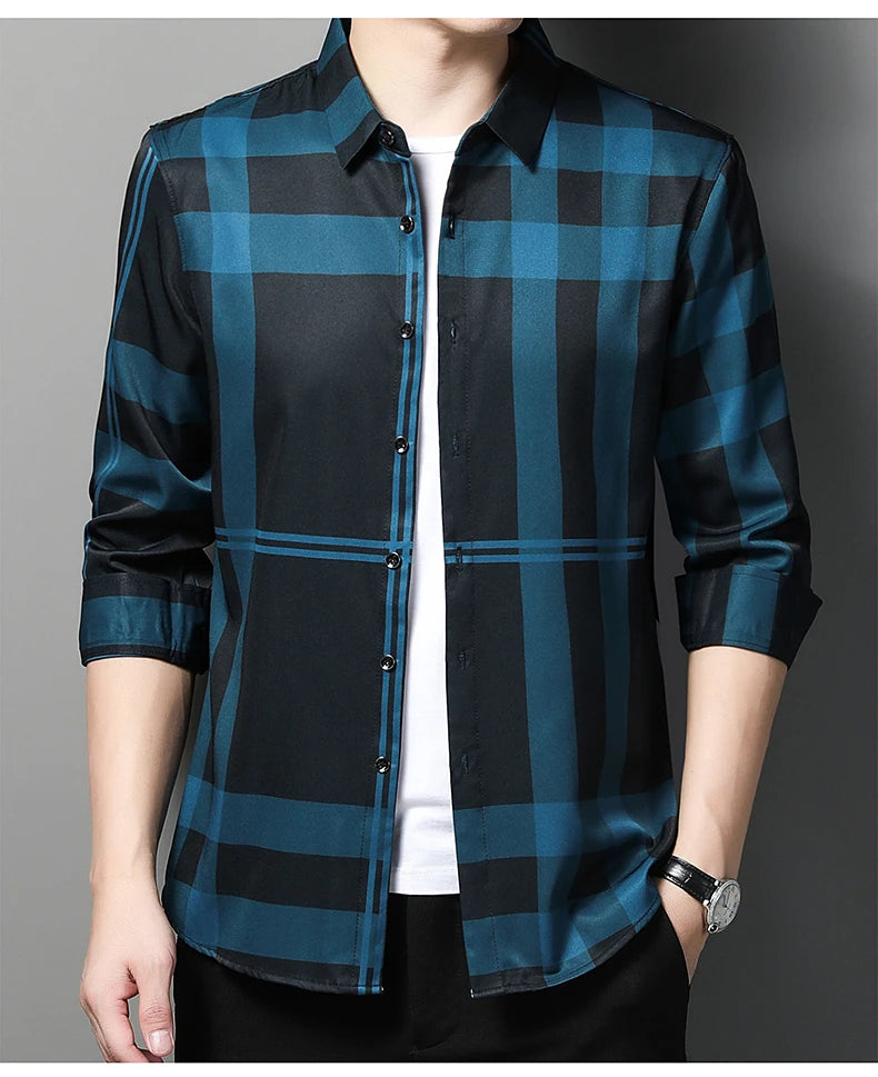 ✨ BY KK BRAND MEN’S STRIPED CHECKERED SHIRT – ALL SEASONS  SHARP BROADCLOTH TEXTURE | MODERN CHECKERED STYLE | 2025