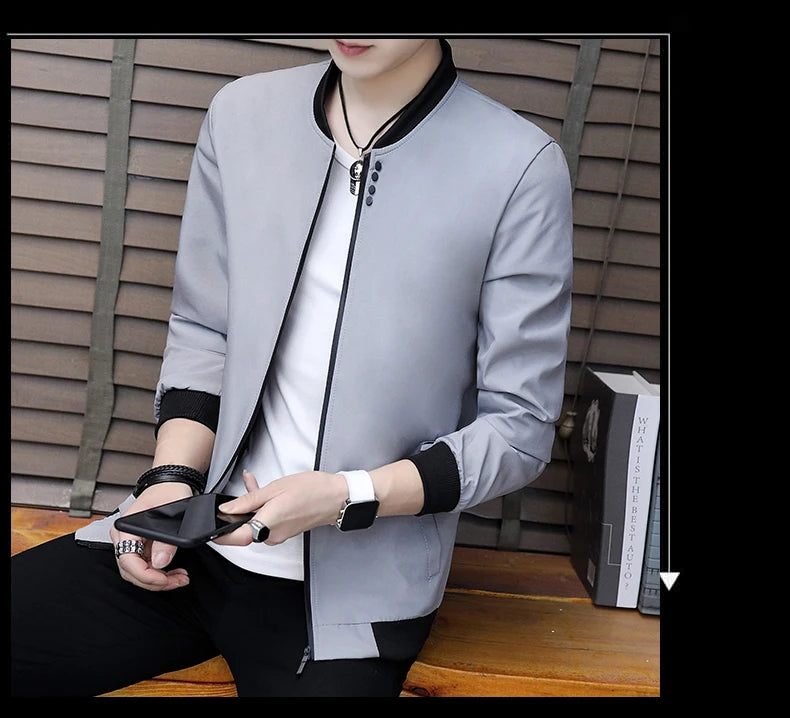 🧥 KK BRAND: Men’s Soft Blend Zip-Up Jacket – Smart Style for Spring  Autumn 2025🧥
