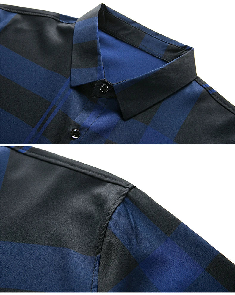 ✨ BY KK BRAND MEN’S STRIPED CHECKERED SHIRT – ALL SEASONS  SHARP BROADCLOTH TEXTURE | MODERN CHECKERED STYLE | 2025