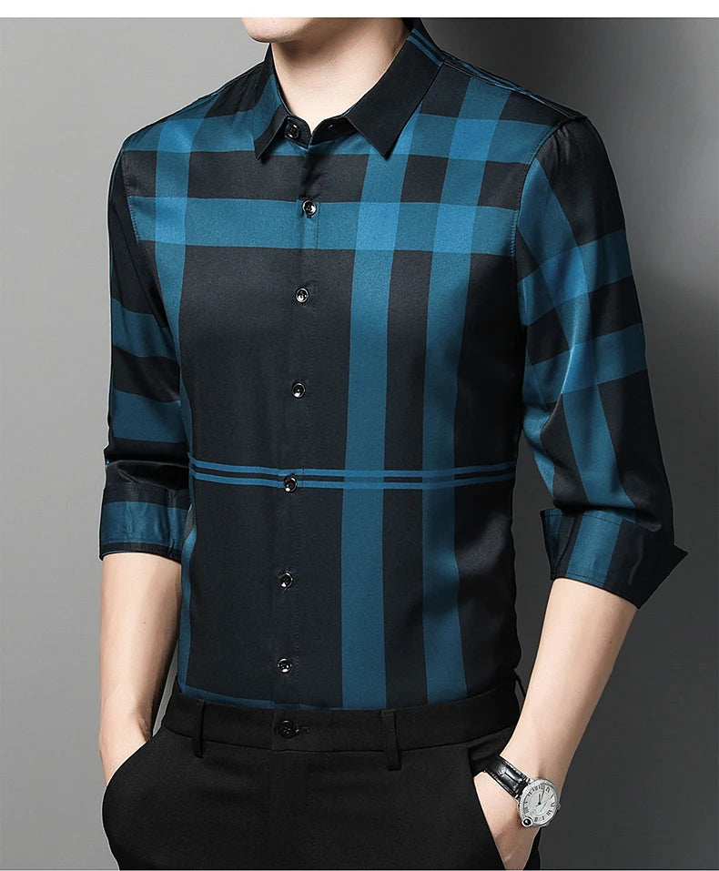 ✨ BY KK BRAND MEN’S STRIPED CHECKERED SHIRT – ALL SEASONS  SHARP BROADCLOTH TEXTURE | MODERN CHECKERED STYLE | 2025