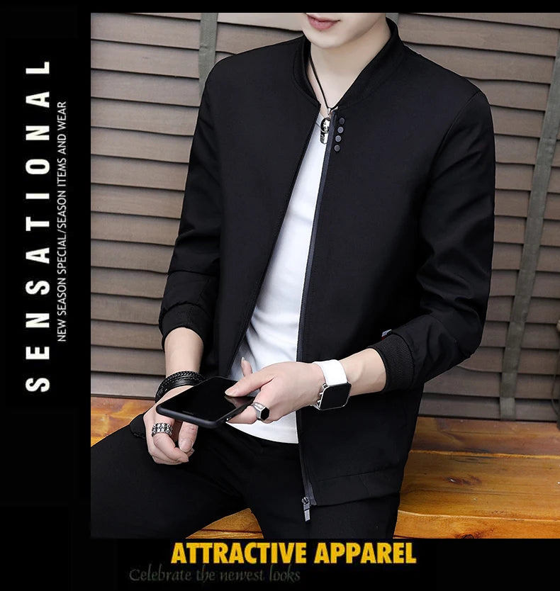 🧥 KK BRAND: Men’s Soft Blend Zip-Up Jacket – Smart Style for Spring  Autumn 2025🧥