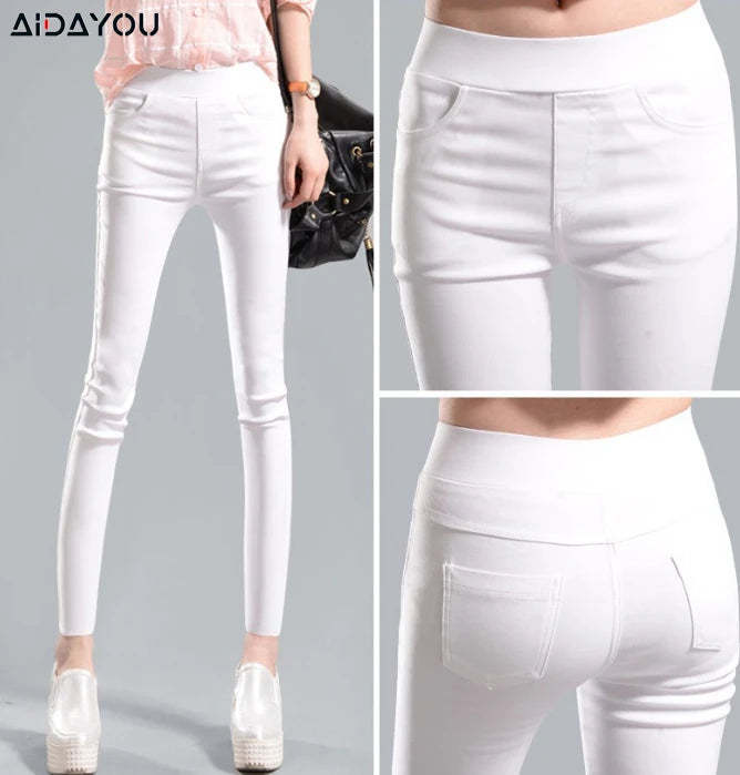 KK BRAND – Women’s High-Waist Stretch Denim Pants | Comfortable &amp; Stylish Everyday Fit | 2025