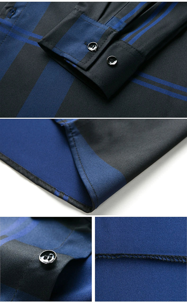 ✨ BY KK BRAND MEN’S STRIPED CHECKERED SHIRT – ALL SEASONS  SHARP BROADCLOTH TEXTURE | MODERN CHECKERED STYLE | 2025