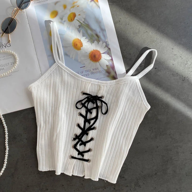 KK BRAND – Women’s Cotton Strap Half Body Vest with Ribbon Detail | Summer 2025