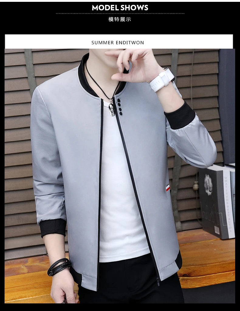 🧥 KK BRAND: Men’s Soft Blend Zip-Up Jacket – Smart Style for Spring  Autumn 2025🧥