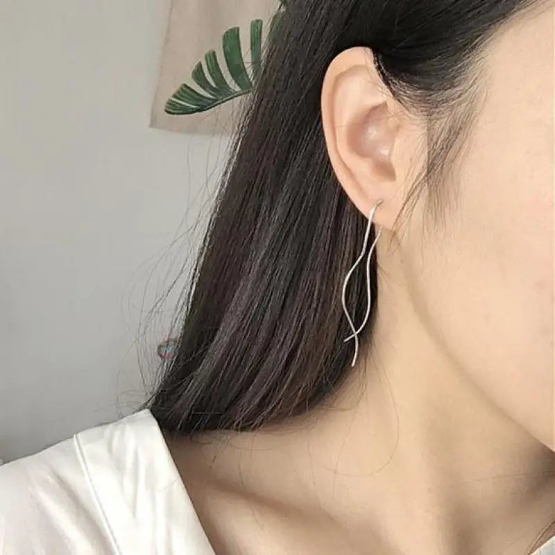 2018 New Cross Imitation Pearl Earrings Long Simple Fashion Earrings Women Wedding Jewelry Boucles D'oreilles Pour Les Femmes