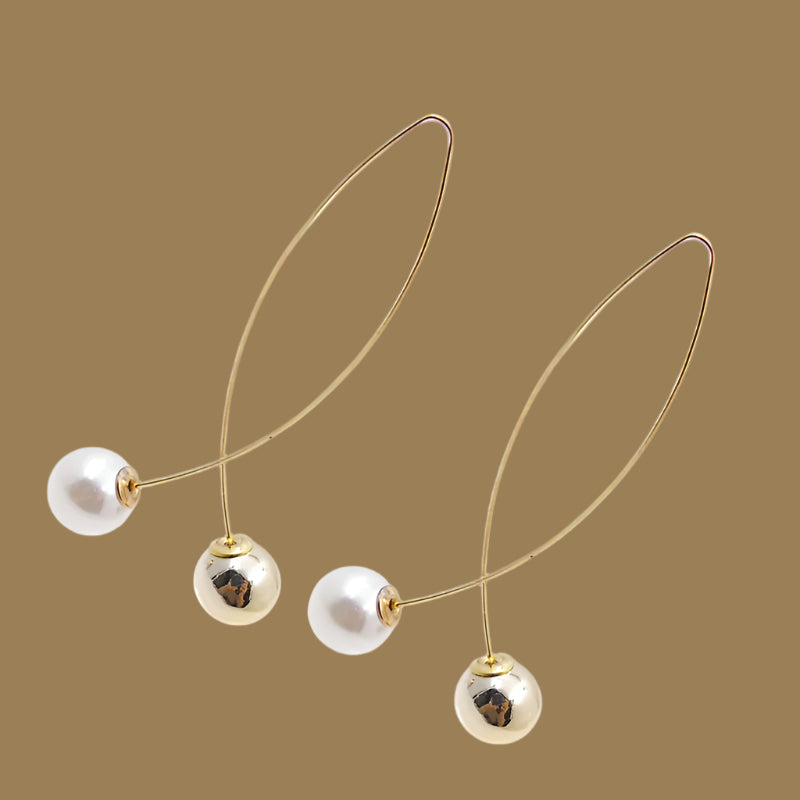 2018 New Cross Imitation Pearl Earrings Long Simple Fashion Earrings Women Wedding Jewelry Boucles D'oreilles Pour Les Femmes