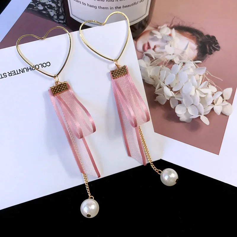 2018 New Cross Imitation Pearl Earrings Long Simple Fashion Earrings Women Wedding Jewelry Boucles D'oreilles Pour Les Femmes