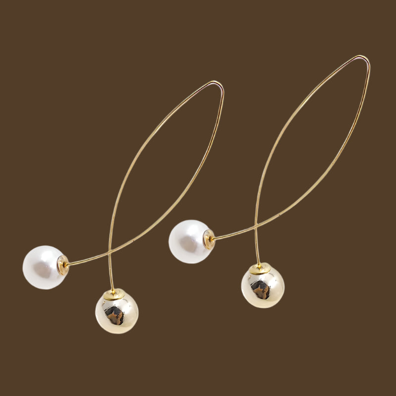 2018 New Cross Imitation Pearl Earrings Long Simple Fashion Earrings Women Wedding Jewelry Boucles D'oreilles Pour Les Femmes
