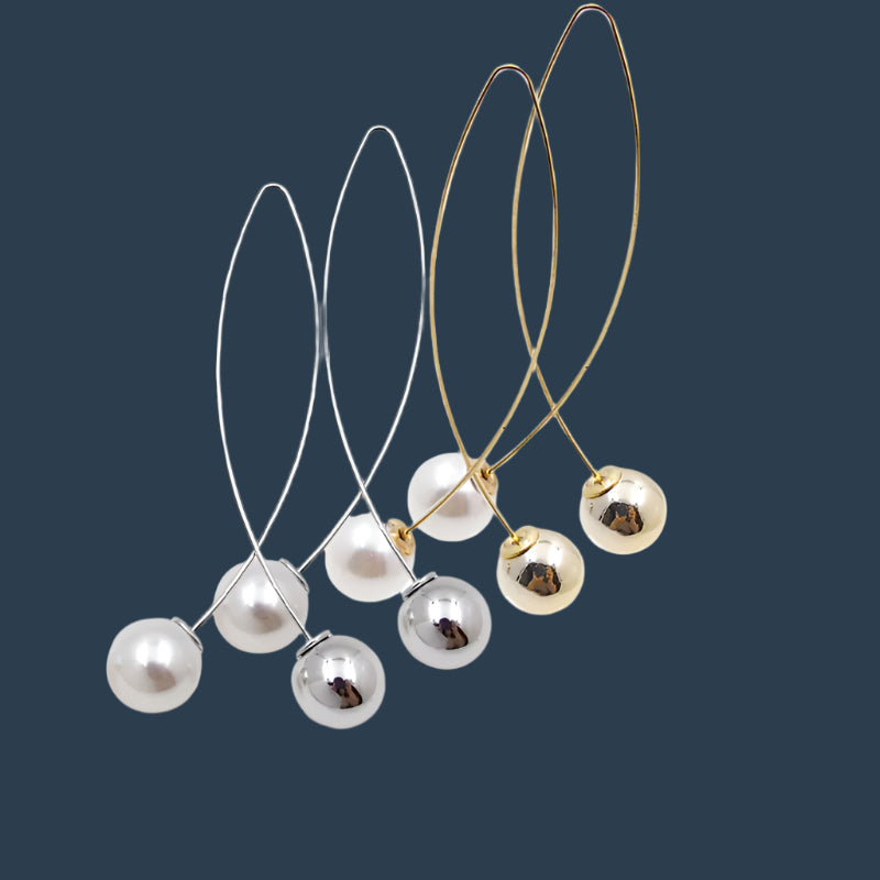 2018 New Cross Imitation Pearl Earrings Long Simple Fashion Earrings Women Wedding Jewelry Boucles D'oreilles Pour Les Femmes