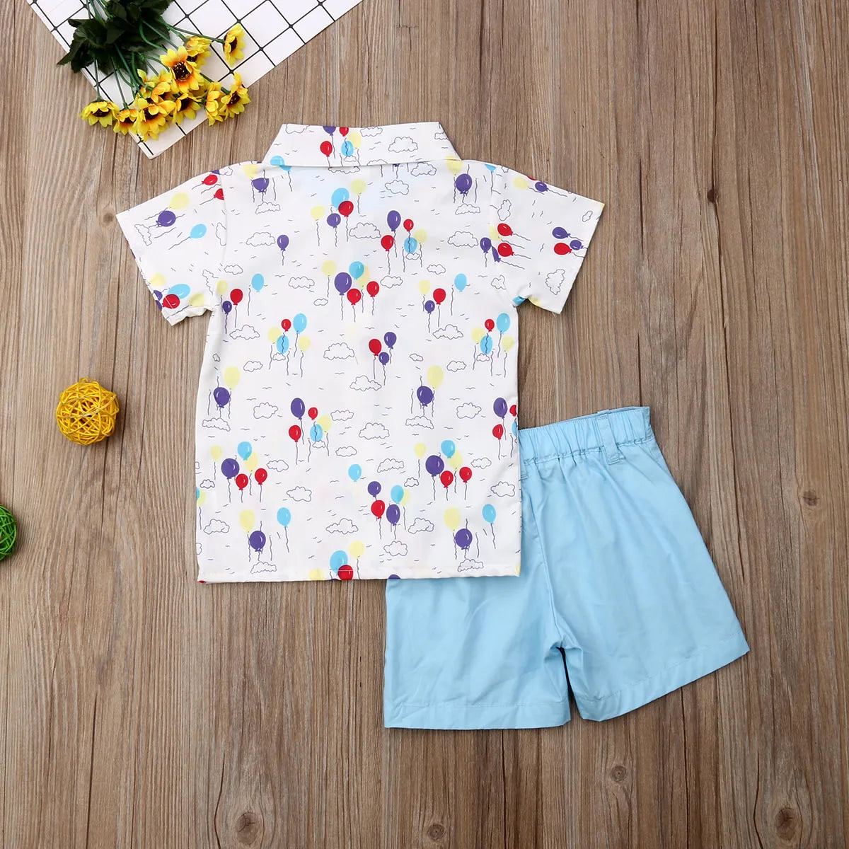 🧢 KK BRAND Baby Boys’ 2-Piece Printed Suit – Short Sleeve Top &amp; Matching Shorts Set | 2025