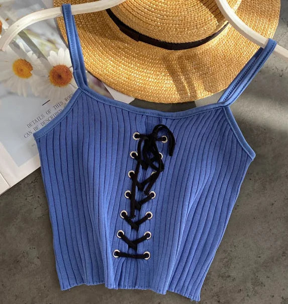 KK BRAND – Women’s Cotton Strap Half Body Vest with Ribbon Detail | Summer 2025