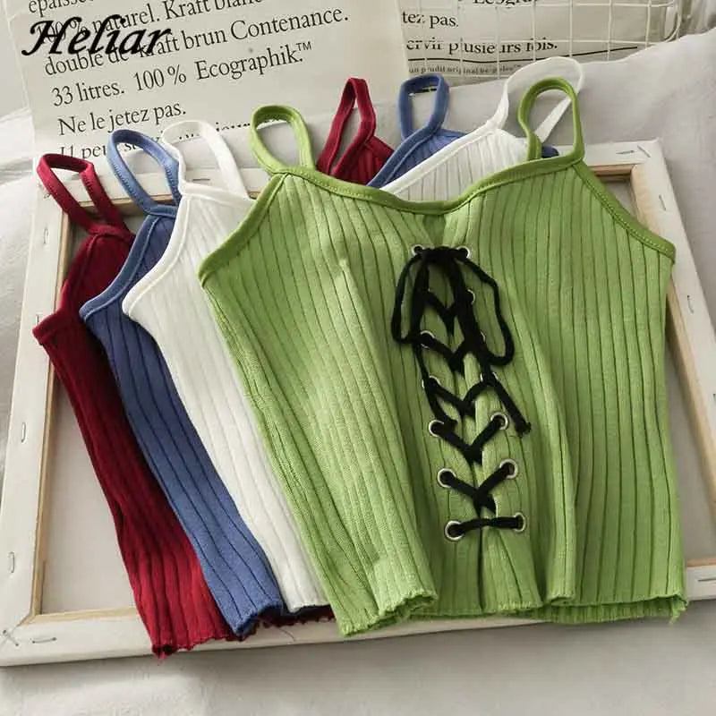 KK BRAND – Women’s Cotton Strap Half Body Vest with Ribbon Detail | Summer 2025