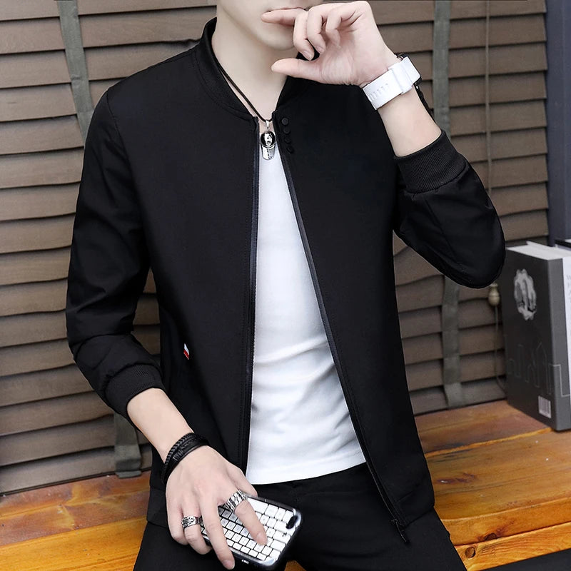 🧥 KK BRAND: Men’s Soft Blend Zip-Up Jacket – Smart Style for Spring  Autumn 2025🧥