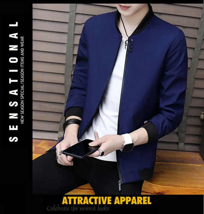 🧥 KK BRAND: Men’s Soft Blend Zip-Up Jacket – Smart Style for Spring  Autumn 2025🧥