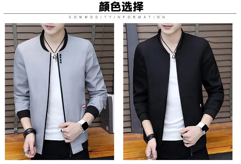 🧥 KK BRAND: Men’s Soft Blend Zip-Up Jacket – Smart Style for Spring  Autumn 2025🧥