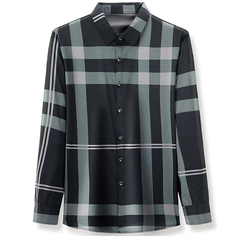 ✨ BY KK BRAND MEN’S STRIPED CHECKERED SHIRT – ALL SEASONS  SHARP BROADCLOTH TEXTURE | MODERN CHECKERED STYLE | 2025
