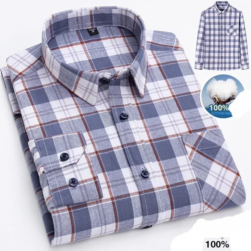 🖤 KK BRAND Men’s Classic Plaid Flannel Shirt – Smart Casual Comfort in Timeless Style 🖤 | 2025