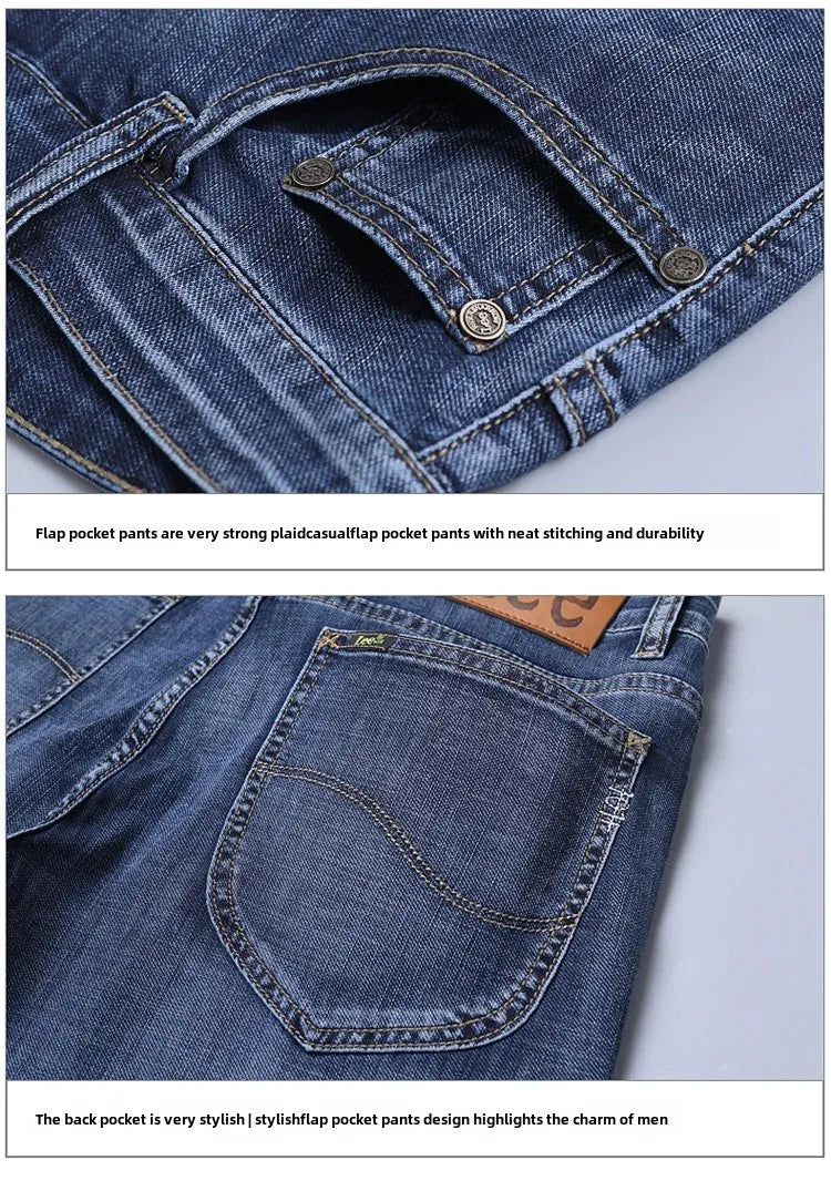 KK BRAND – Men’s Loose Fit Stretch Denim Jeans (Blue) Comfort Meets Confidence – Perfect for Spring  Summer Business Casual 2025