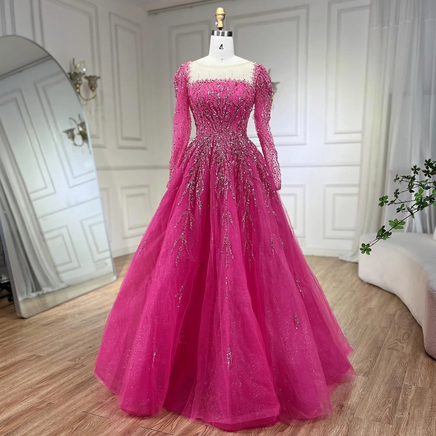 💫 Exquisite Full-Sleeve Tulle A-Line Dress – KK BRAND Signature Elegance  women and girls who appreciate timeless beauty. 2025