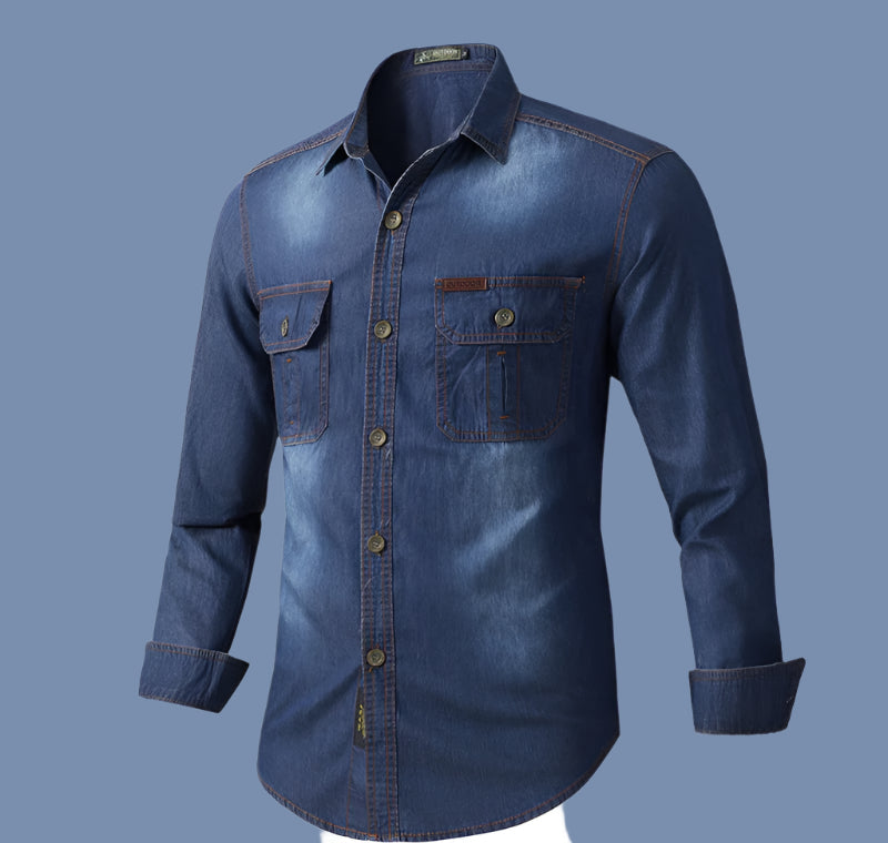👕 KK BRAND | STYLISH DENIM SHIRT – 100% COTTON DENIM | DOUBLE POCKET | 2025 COLLECTION