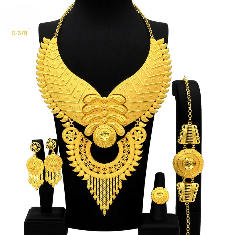 ✨ Women’s Gold Bohemian Jewelry Set – BY KK BRAND Dubai Wedding Collection (4-Piece Set) |2025