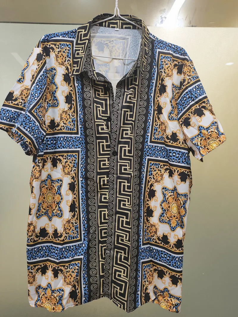 ✨ KK BRAND 3D MULTI-COLOR PRINTED HALF-SLEEVE SHIRT FOR MEN | SUMMER 2025