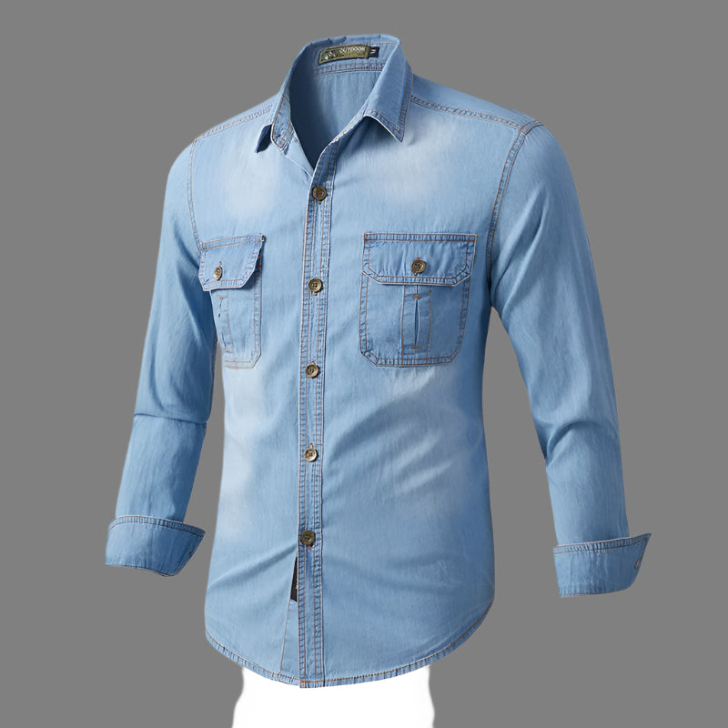 👕 KK BRAND | STYLISH DENIM SHIRT – 100% COTTON DENIM | DOUBLE POCKET | 2025 COLLECTION