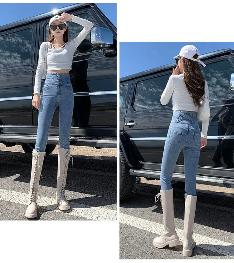 ✨ KK BRAND LIGHT BLUE & LIGHT BLACK CURVE FIT DENIM JEANS FOR WOMEN | 2025