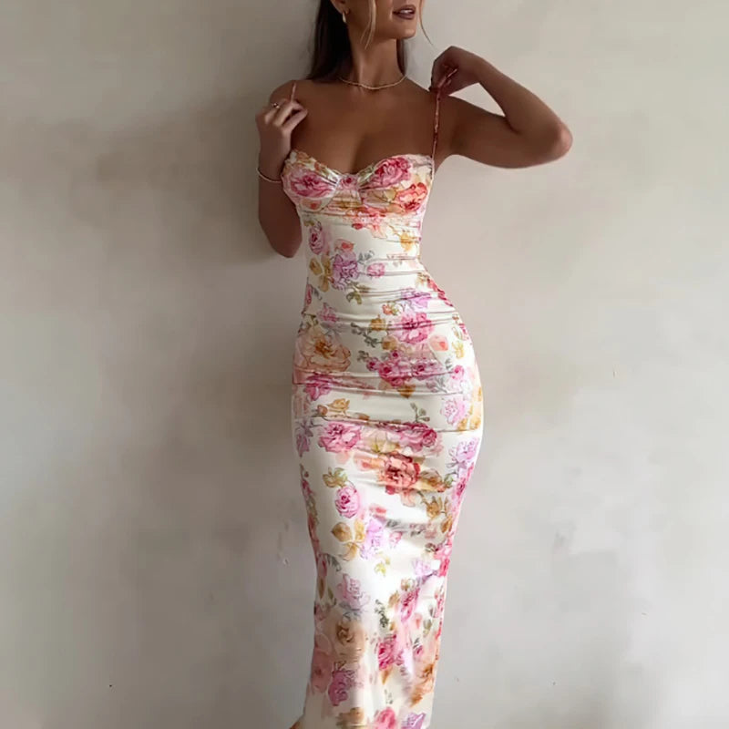 KK BRAND – Printed Long Shirt for Women | Spaghetti Strap, Summer 2025 Collection | 2025