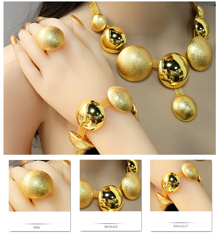 ✨ Women’s Gold Bohemian Jewelry Set – BY KK BRAND Dubai Wedding Collection (4-Piece Set) |2025