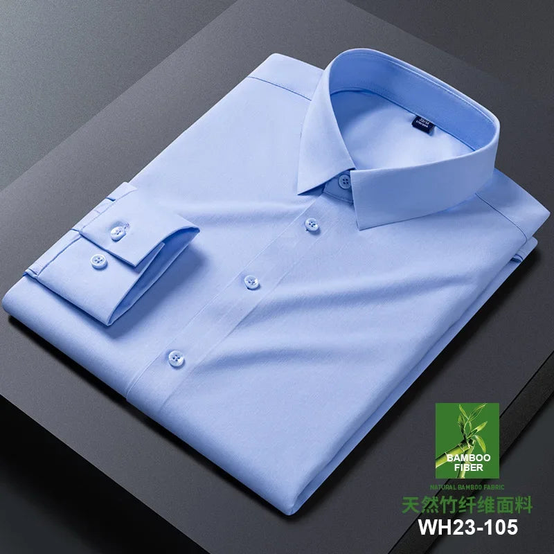 KK BRAND – Men’s Seamless Smart Casual Dress Shirt | Non-Iron Microfiber Cotton | Spring Office Style 2025