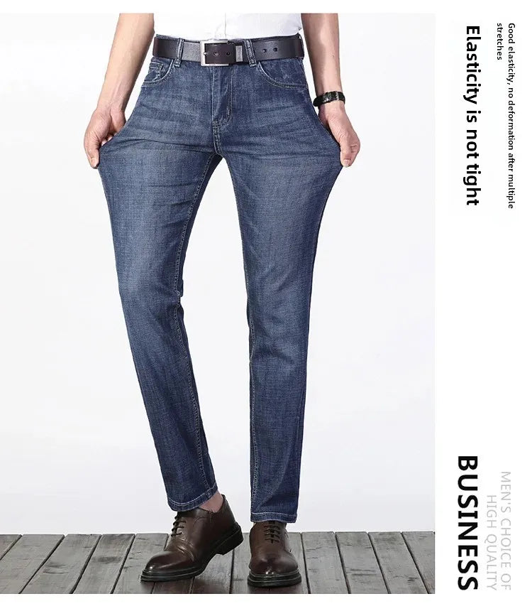 KK BRAND – Men’s Loose Fit Stretch Denim Jeans (Blue) Comfort Meets Confidence – Perfect for Spring  Summer Business Casual 2025