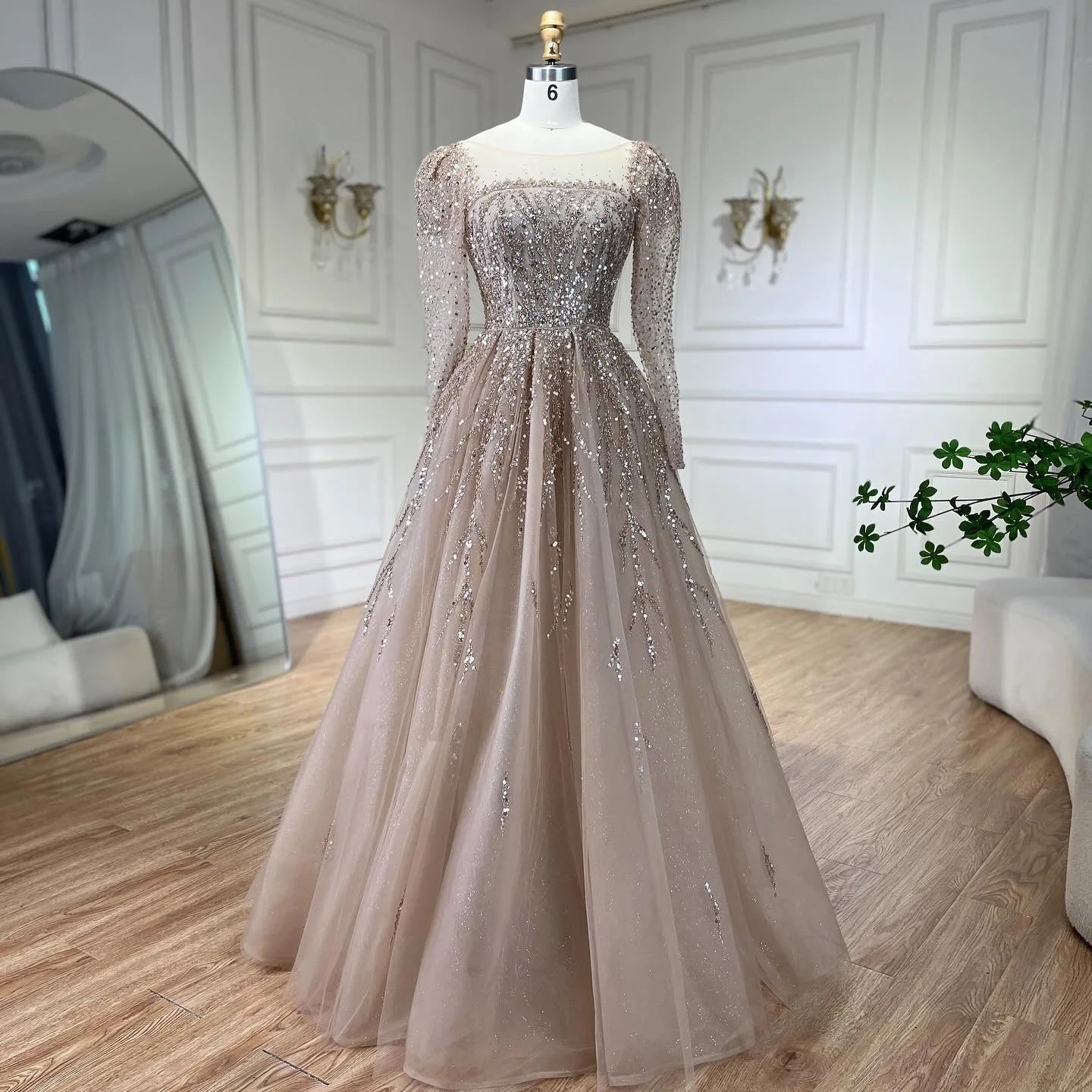 💫 Exquisite Full-Sleeve Tulle A-Line Dress – KK BRAND Signature Elegance  women and girls who appreciate timeless beauty. 2025