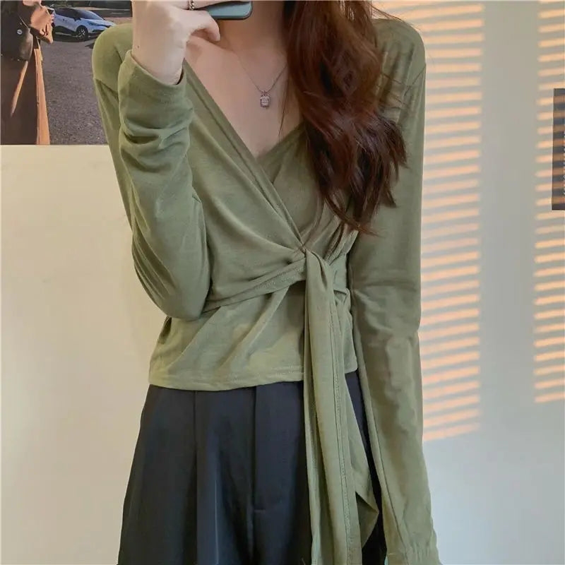 🌿 KK BRAND V-NECK BATIK COTTON CROP TOPS T.SHIRT – COTTON COMFORT. TROPICAL TEXTURE. CAREFREE ENERGY | 2025