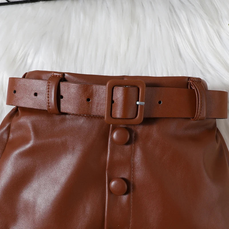 KK BRAND 2-PIECE OUTFIT FOR GIRLS – RUFFLED LONG SLEEVE TOP & PLEATED LEATHER SKIRT SET | BLACK &amp; WHITE FASHION LOOK | 2025