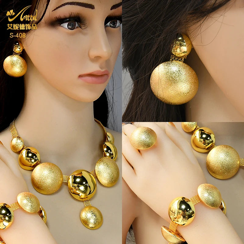 ✨ Women’s Gold Bohemian Jewelry Set – BY KK BRAND Dubai Wedding Collection (4-Piece Set) |2025