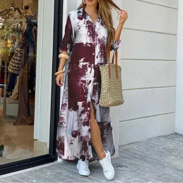 ✨ KK BRAND Women’s Front-Open Printed Long Gown Dress – Smart, Elegant, and Effortlessly Chic & STYLISH DRESS 2025