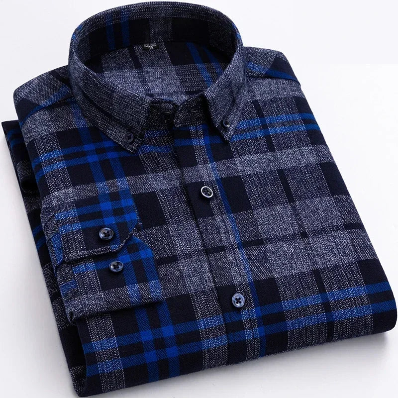 🖤 KK BRAND Men’s Classic Plaid Flannel Shirt – Smart Casual Comfort in Timeless Style 🖤 | 2025