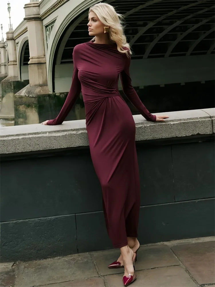 KK BRAND – Elegant Ankle-Length Office Lady Dress Refined Comfort with Confident Style 2025